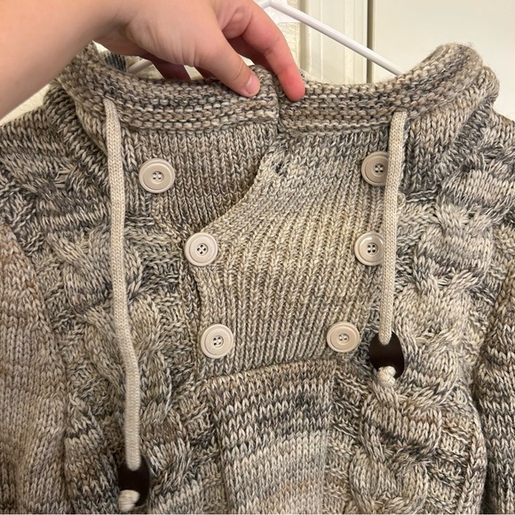 Leif Nelson Men’s Hooded Knit Sweater Size Medium Drawstring Pullover - Picture 5 of 9